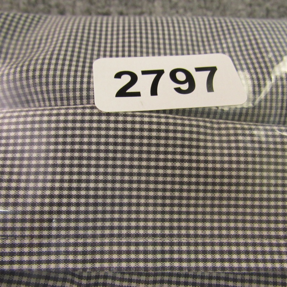 Roundtree & Yorke Shirt Men 15 32 Black White Micro Check Fitted Non-Iron Poplin - Picture 8 of 10